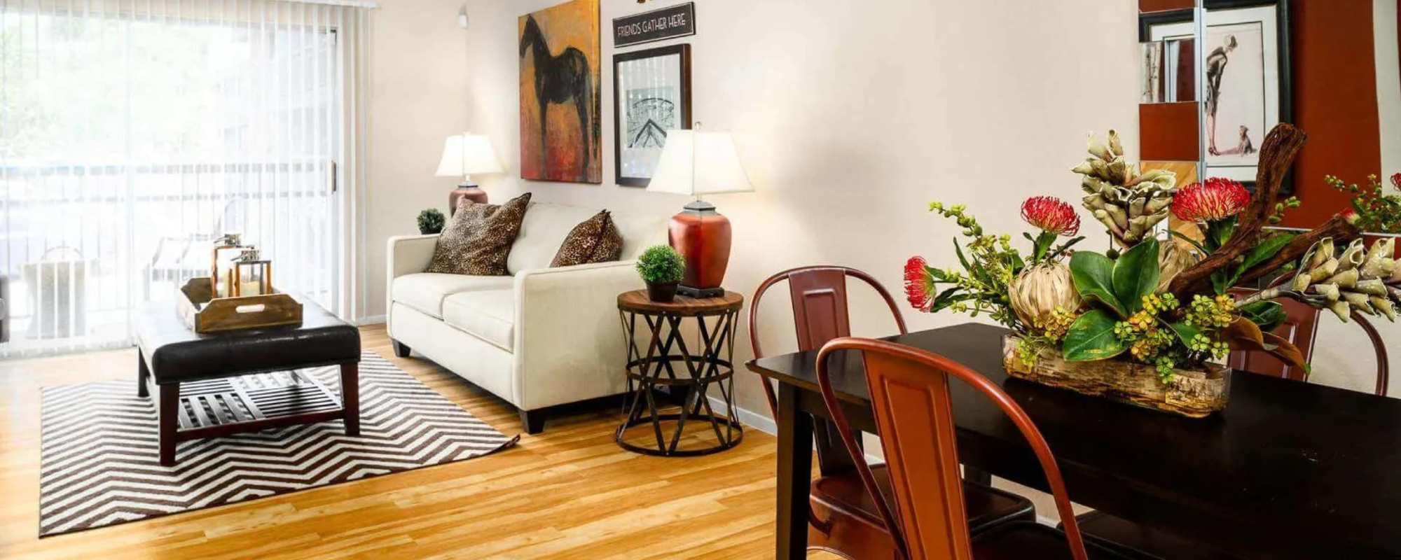 Living room area at Star Voss Apartments in Houston, Texas 