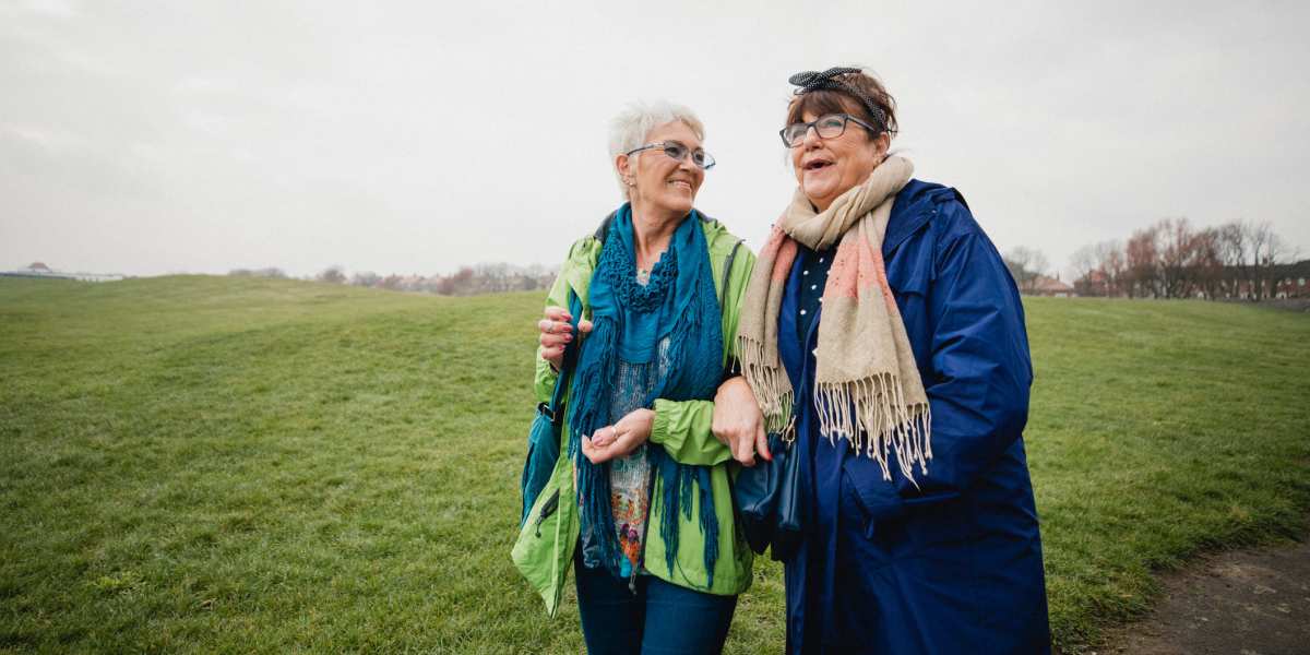 Residents walking in a park nearby to Roanoke, Texas near Watermere on Oak Street
