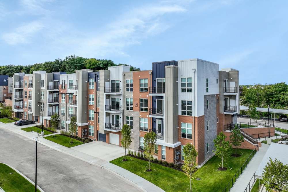 Apartment exterior at Innova in Novi, Michigan