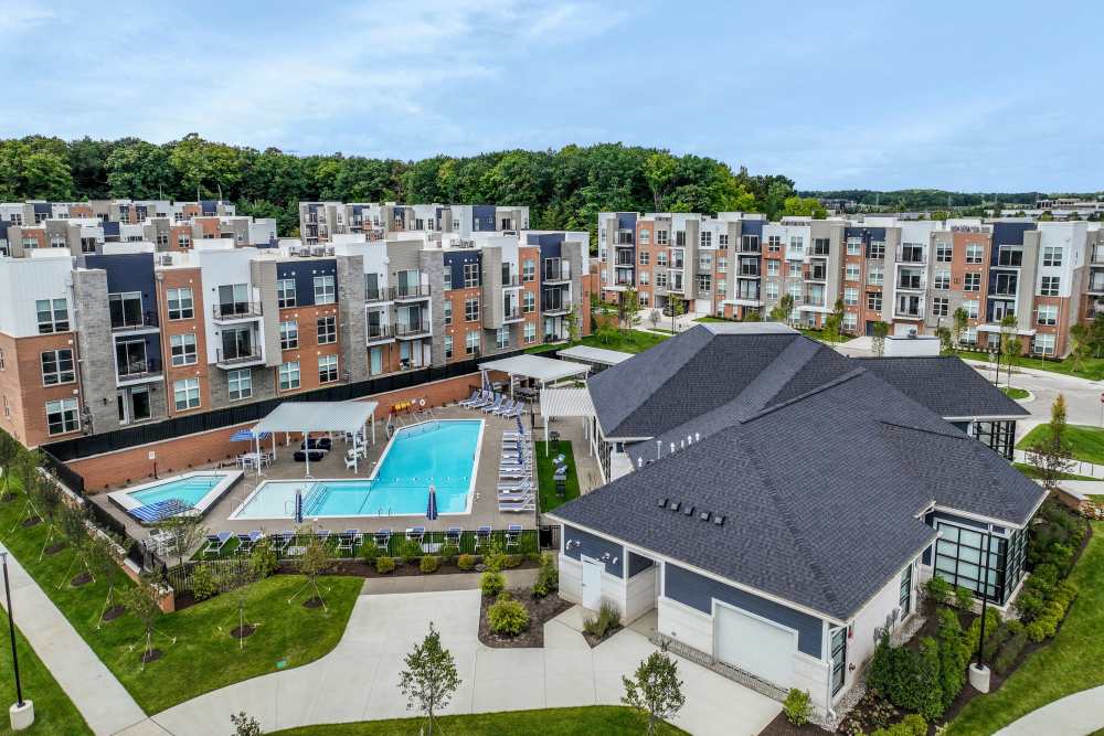 Property aerial view at Innova in Novi, Michigan