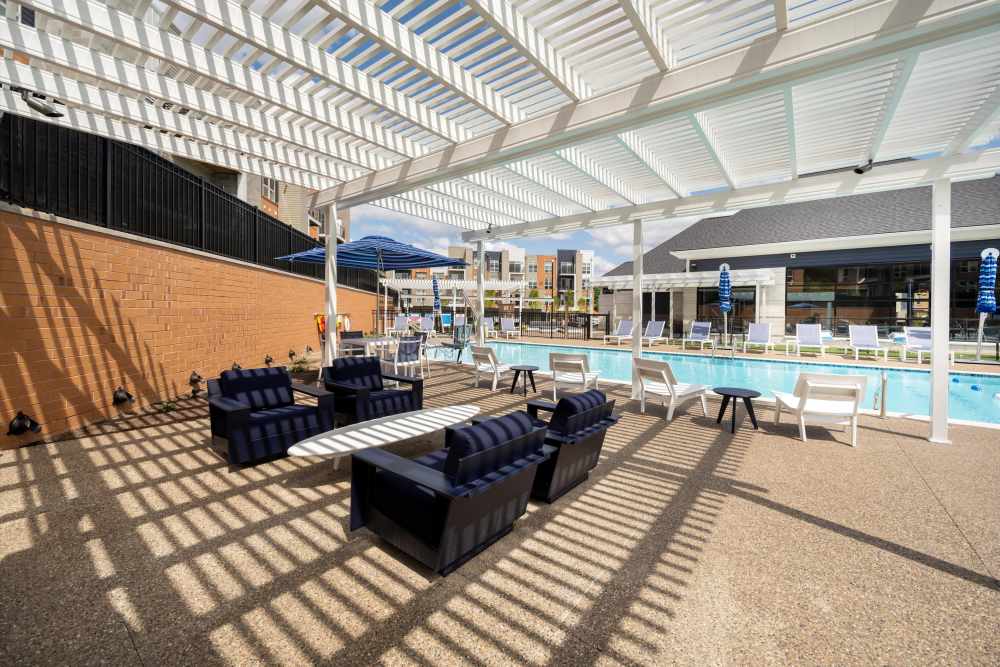 Outdoor lounge at Innova in Novi, Michigan