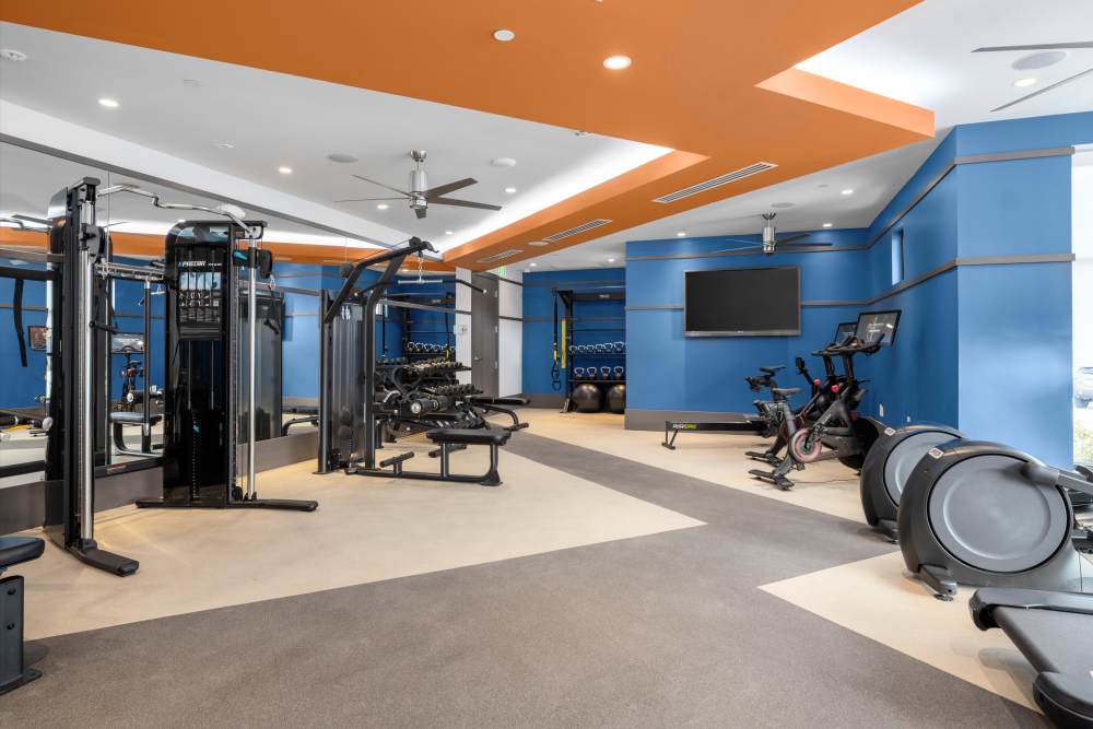 Fitness center at Innova in Novi, Michigan