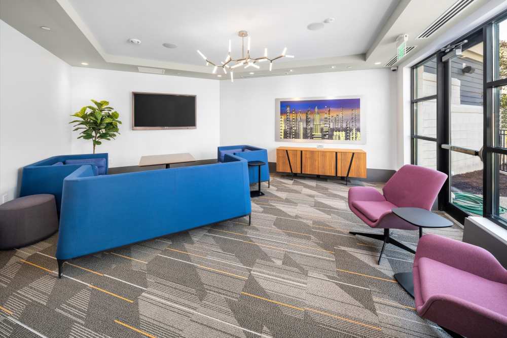 Clubhouse interior lounge at Innova in Novi, Michigan