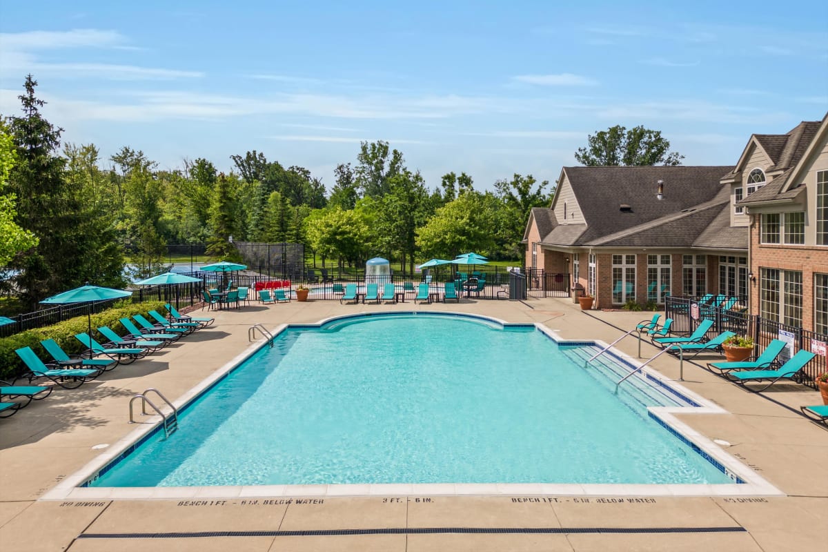 Kids playing in the pool at Central Park Estates in Novi, Michigan