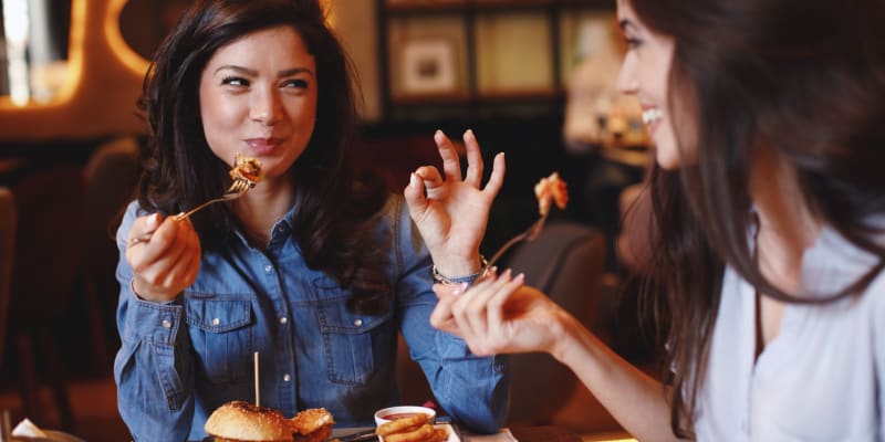 Residents eating near Midway Manor in Virginia Beach, Virginia