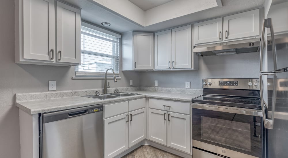 Modern kitchen at Bayside Villas in Panama City, Florida