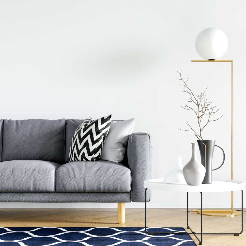 Bright living room at El Patio Apartments in Laredo, Texas