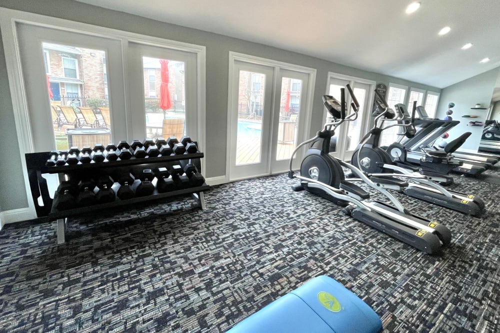 Resident gym at The Abbey at Conroe in Conroe, TX