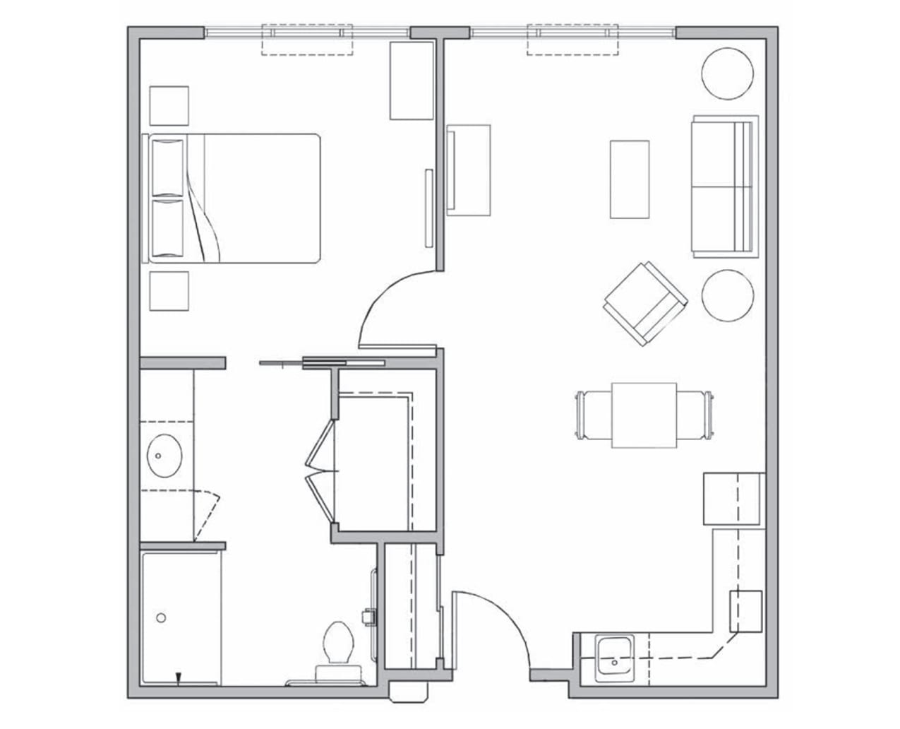 two bedroom floor plan at Mt Bachelor Assisted Living and Memory Care in Bend, Oregon