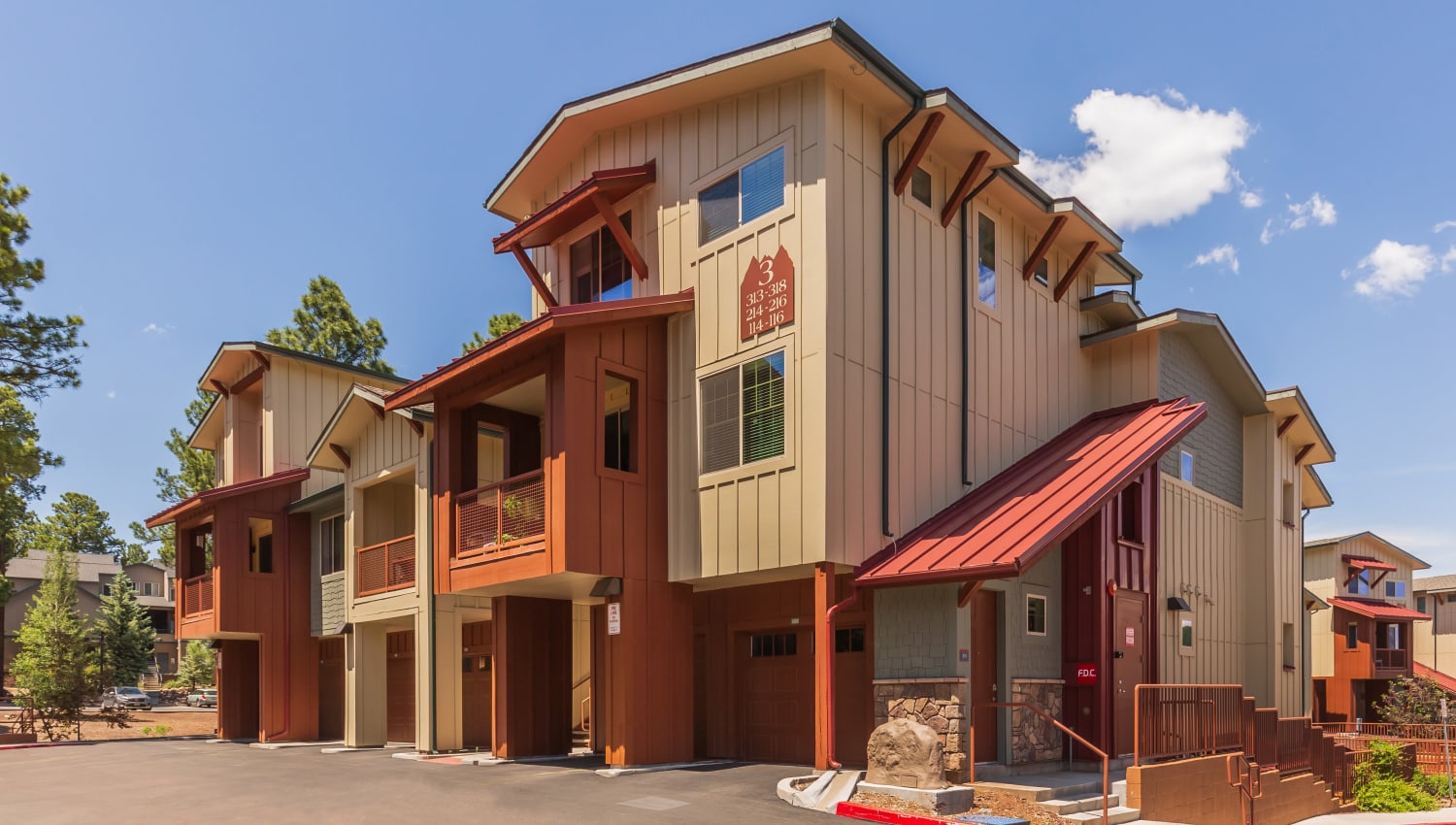 Exterior view of our luxury community at Mountain Trail in Flagstaff, Arizona