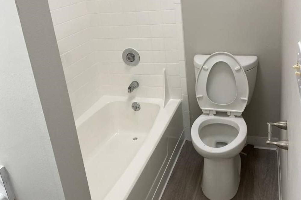 Apartment bathroom at Peppermill Farms in Indianapolis, Indiana