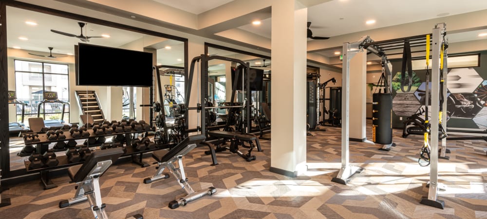 State of the art fitness center at The Reserve at Patterson Place in Durham, North Carolina