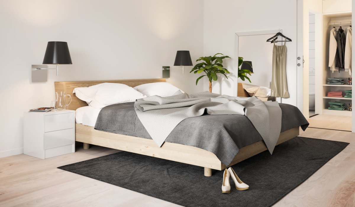 Spacious bedroom at Hamlet Court Apartments in Rochester, New York 