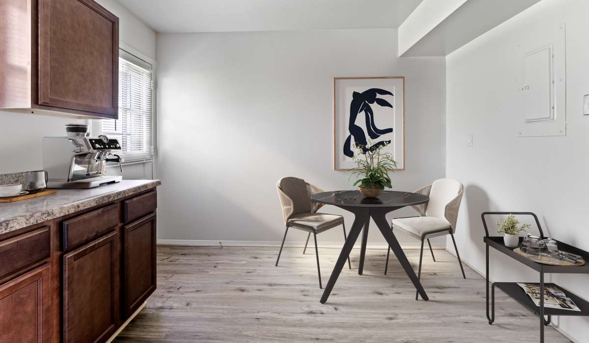 Styled dining room at Misty Pines Apartments in Ashland, Virginia