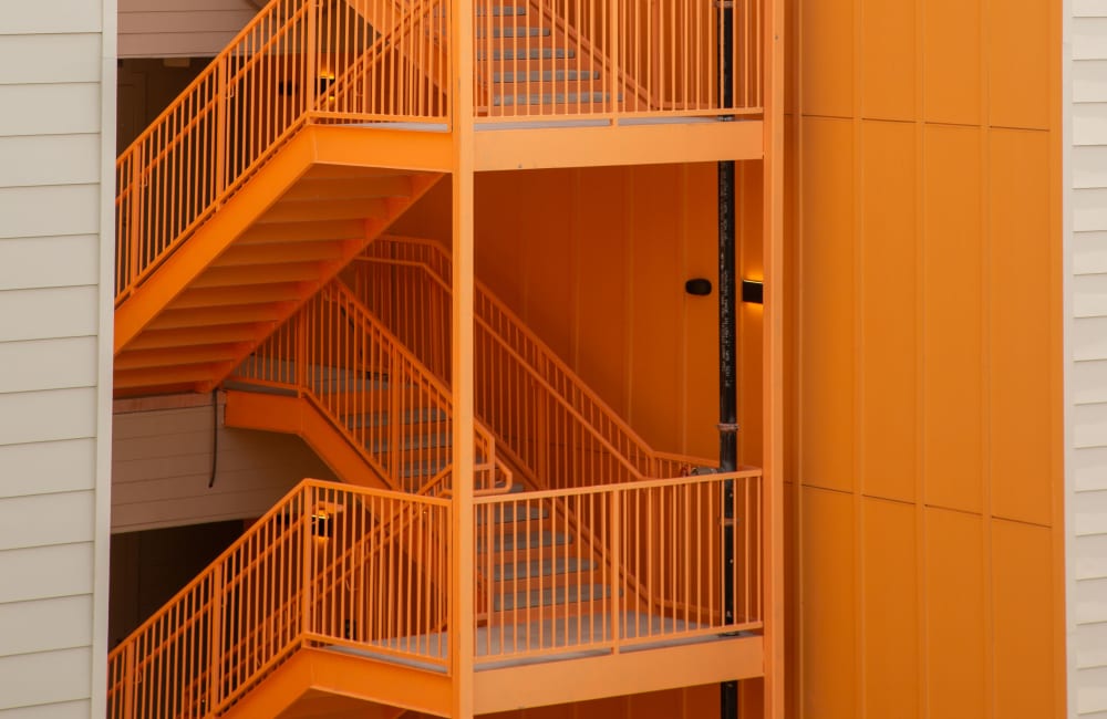 Stairs at Parker Lane Apartments in Austin, Texas, 