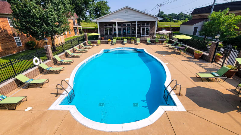 A large swimming pool at Tanglewood Apartments in Louisville, Kentucky
