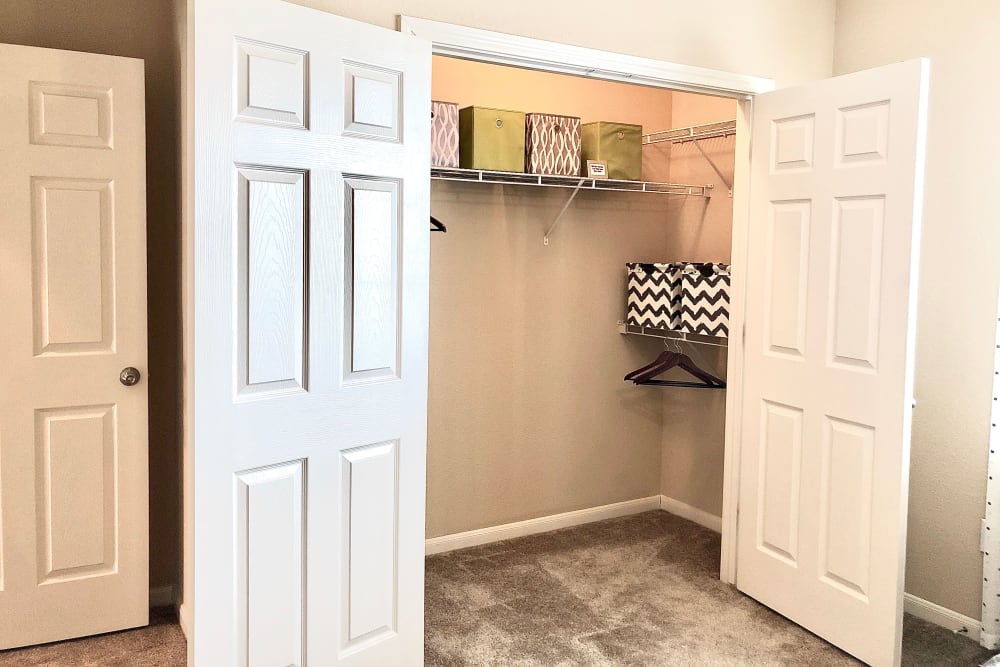 Enjoy apartments with a walk-in closet at The Abbey at Stone Oak in San Antonio, Texas