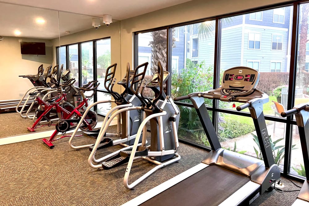 Enjoy apartments with a gym at The Abbey at Grant Road in Houston, Texas