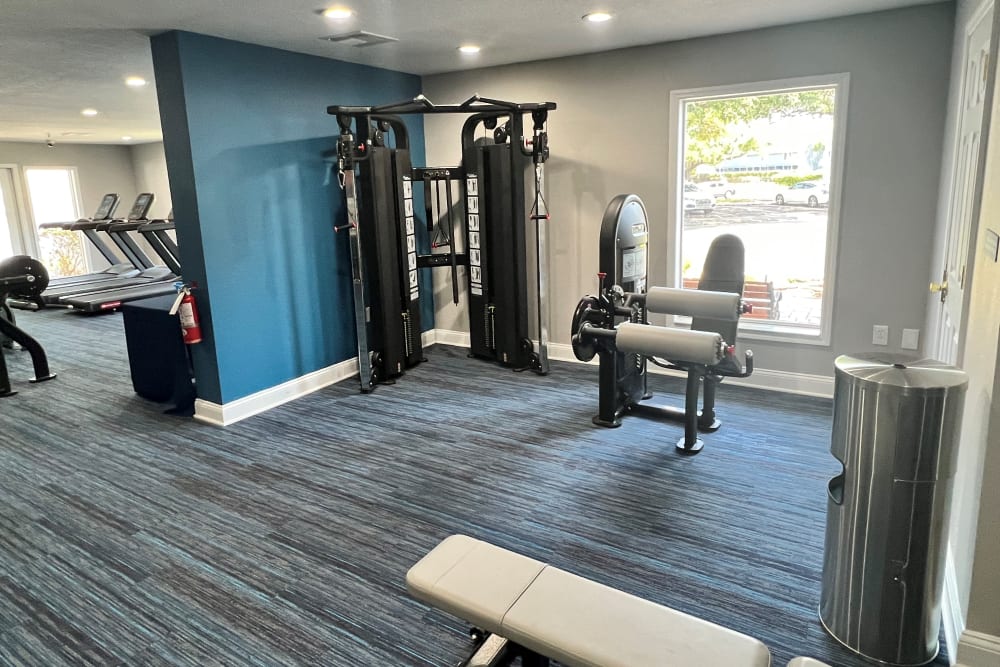 Fitness center at Reserve at Lake Pointe Apartments & Townhomes in St Petersburg, Florida