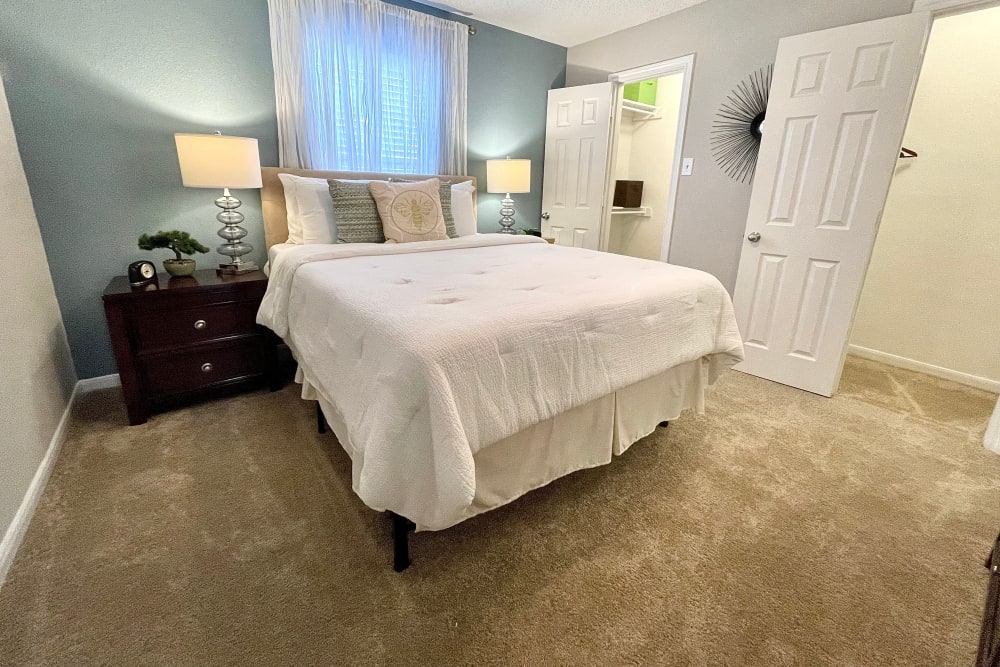 Spacious bedroom at The Abbey at Montgomery Park in Conroe, Texas