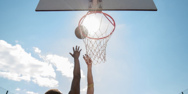 residents playing basketball at Kansas City in Belton, Missouri