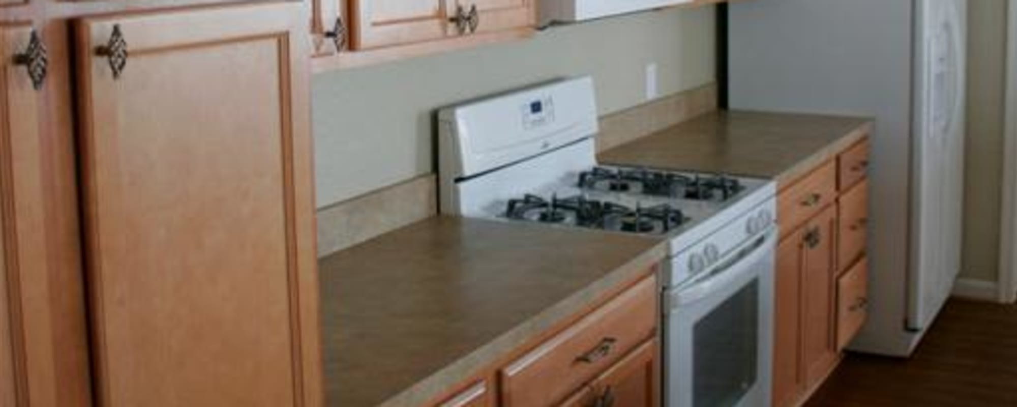 Kitchen amenities in a home at The Village at New Gosport in Portsmouth, Virginia