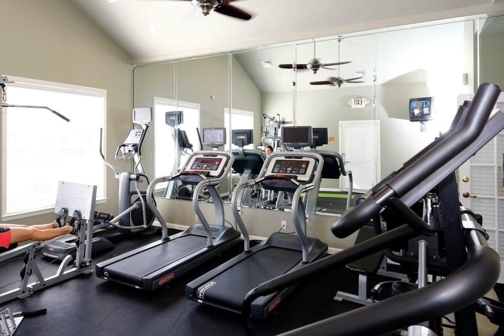 Well-equipped fitness center at Palmetto Pointe in Myrtle Beach, South Carolina
