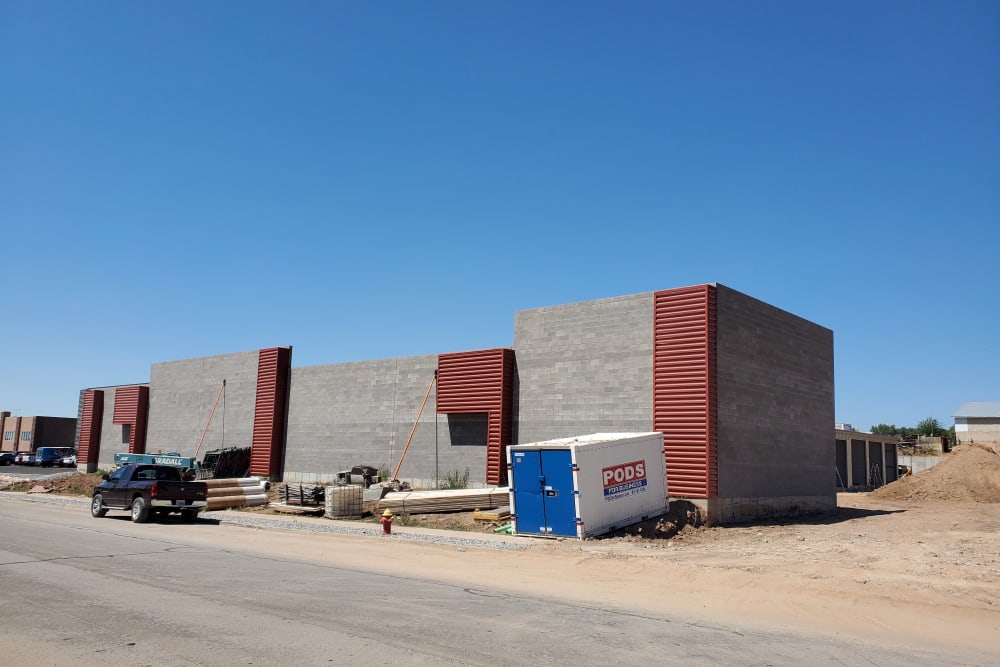 Construction on the office at Layton Boat and RV Storage in Layton, Utah