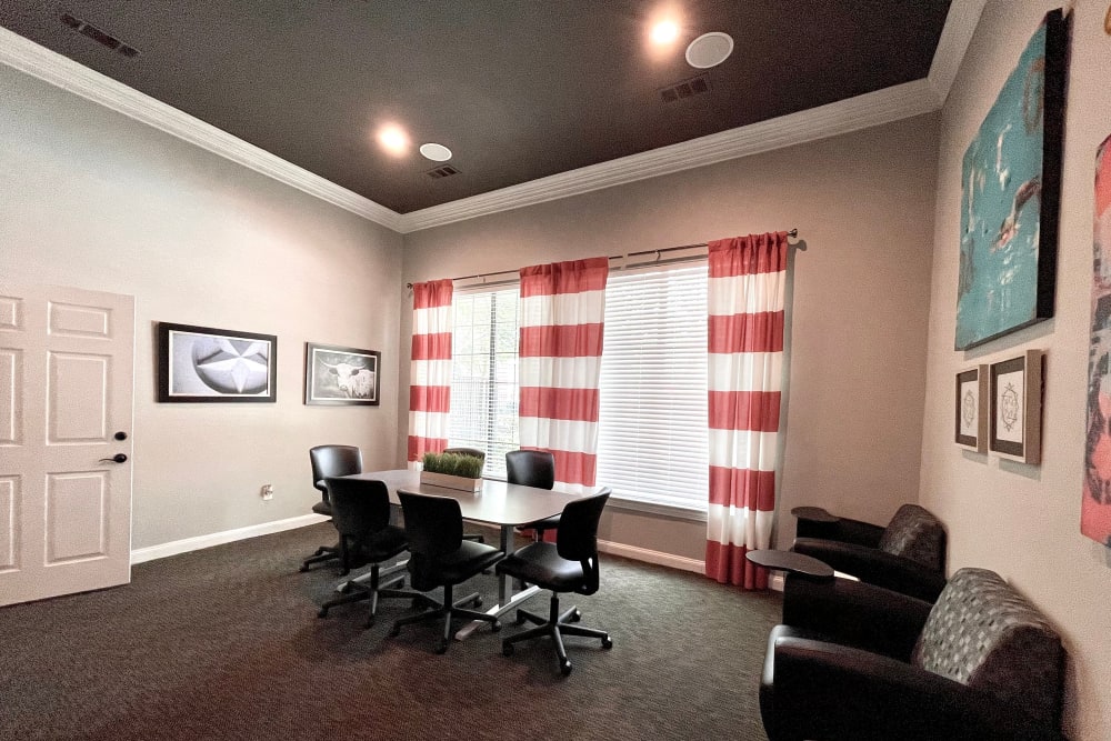 Business center at The Abbey at Hightower in North Richland Hills, TX