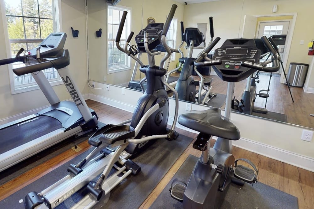 Excercise equipment in the Fitness Center at Sage Creek Apartments in Augusta, Georgia