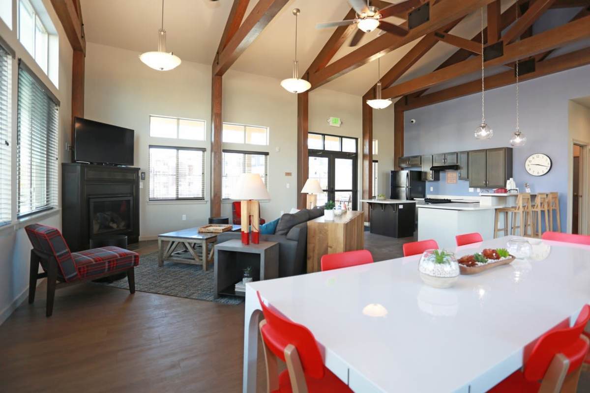 View amenities like our Beautifully Furnished Clubhouse at Copper Stone in Lafayette, Colorado
