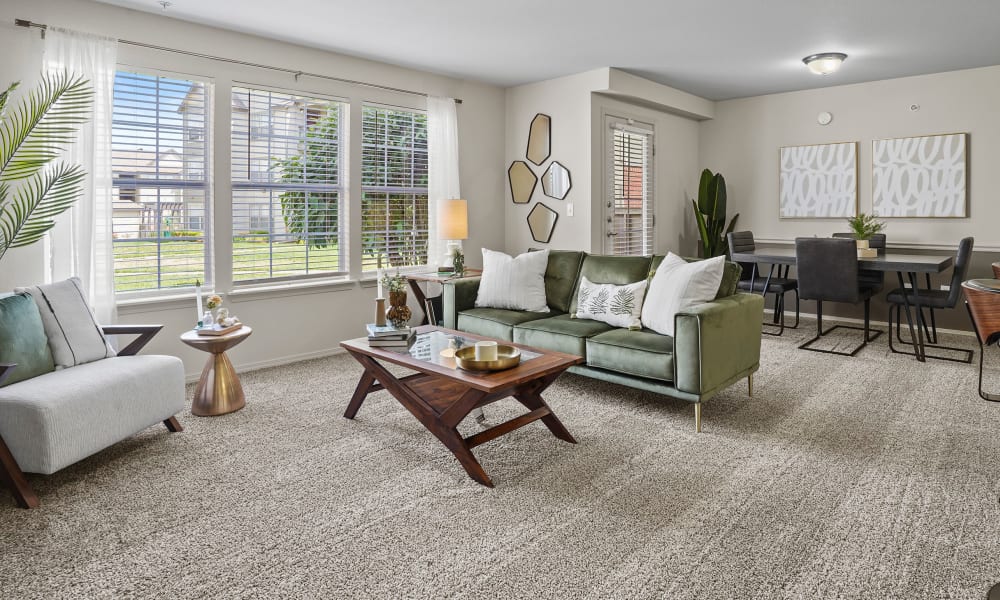 Living room clean at Colonies at Hillside in Amarillo, Texas