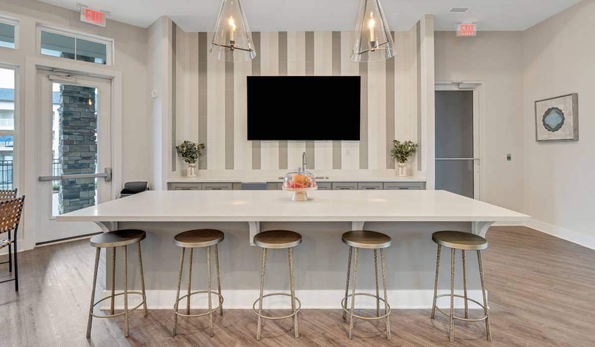 Clubhouse bar seating at The Standard at Pinestone in Travelers Rest, South Carolina