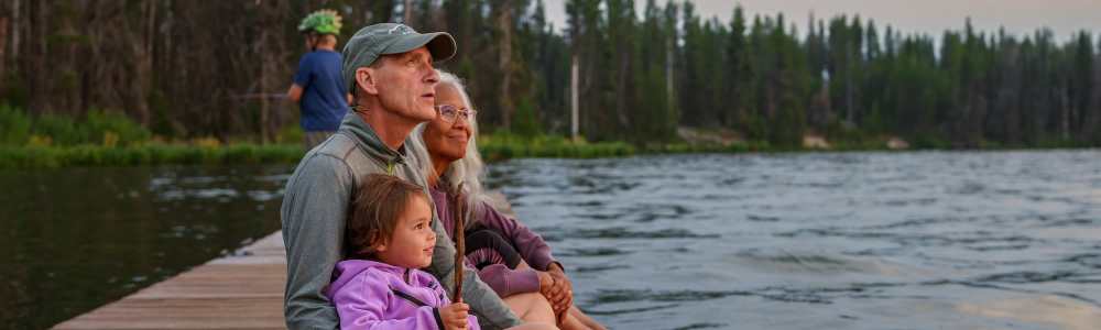 Resident family fishing near Hilltop Senior in Irvington, New Jersey