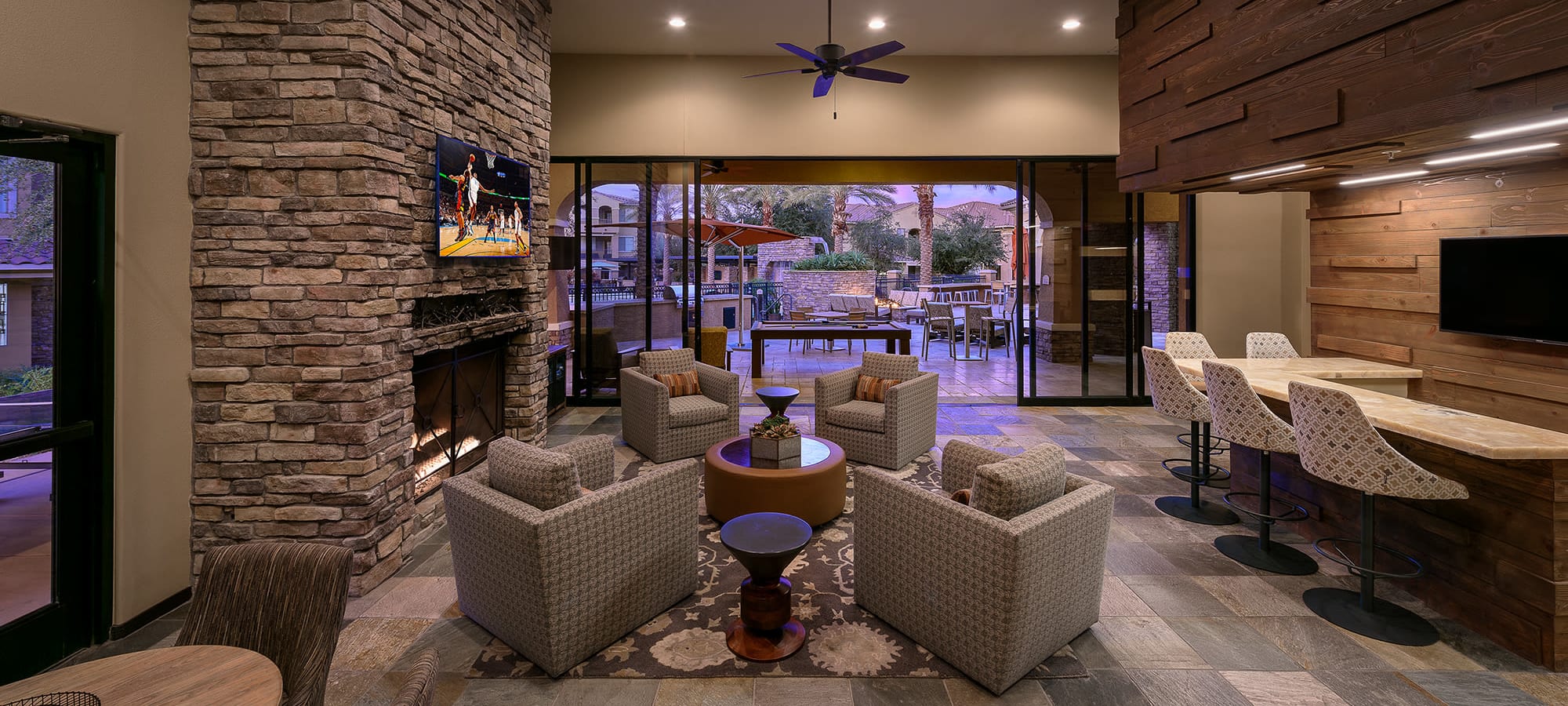 Resident clubhouse at Stone Oaks in Chandler, Arizona