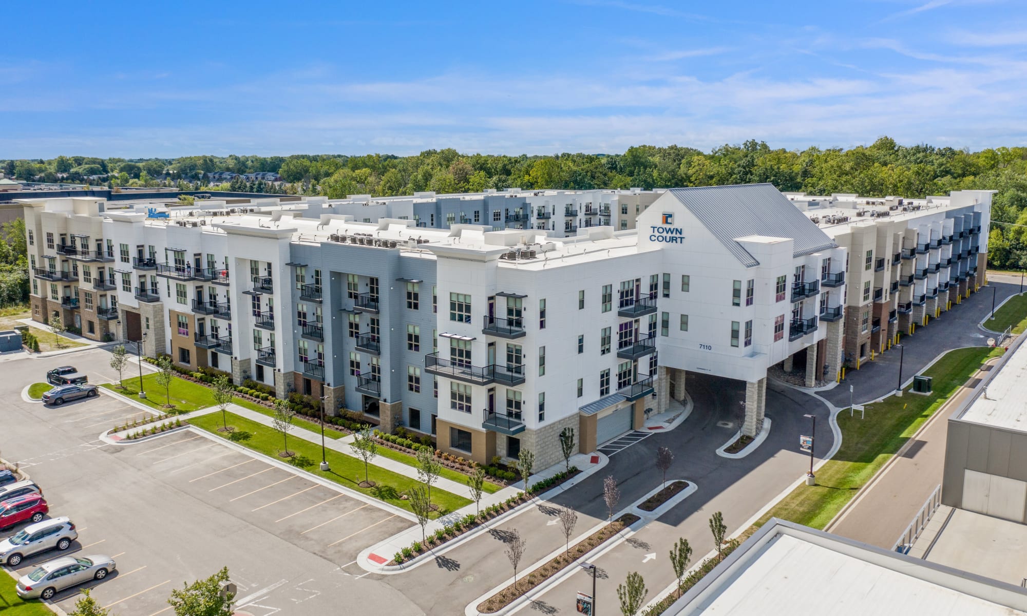 Another aerial view of Town Court in West Bloomfield, Michigan