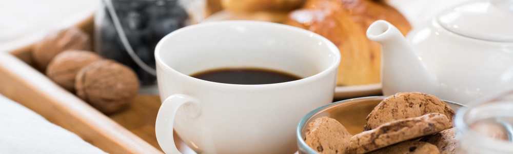 Breakfast in bed at Blanton Commons in Beaverton, Oregon