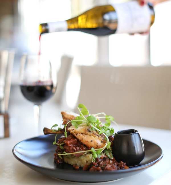 Local dining experience with food and wine at The Carlton At Lake Dexter in Winter Haven, Florida