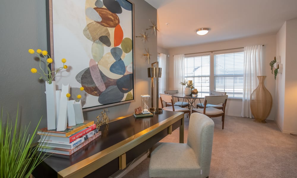 In-home office area at Portico at Friars Creek Apartments in Temple, Texas