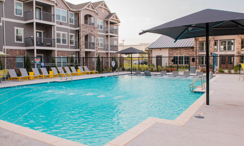 Resort style swimming pool at 24Hundred Apartments in Oklahoma City, Oklahoma