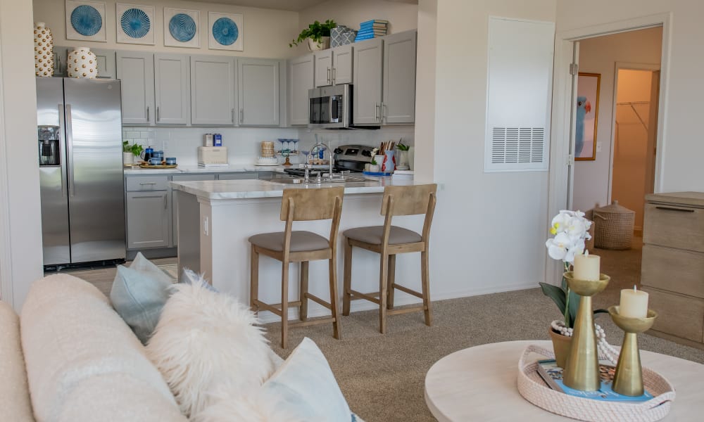 Living room at 24Hundred Apartments in Oklahoma City, OK