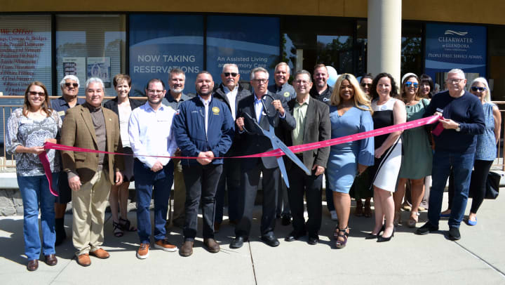 Ribbon cutting of sales office at Clearwater Glendora