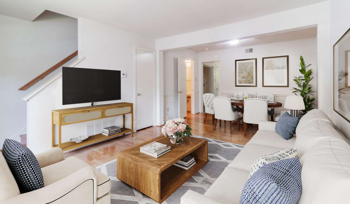 Cozy living room at Landmark at Gayton Apartments in Richmond, Virginia