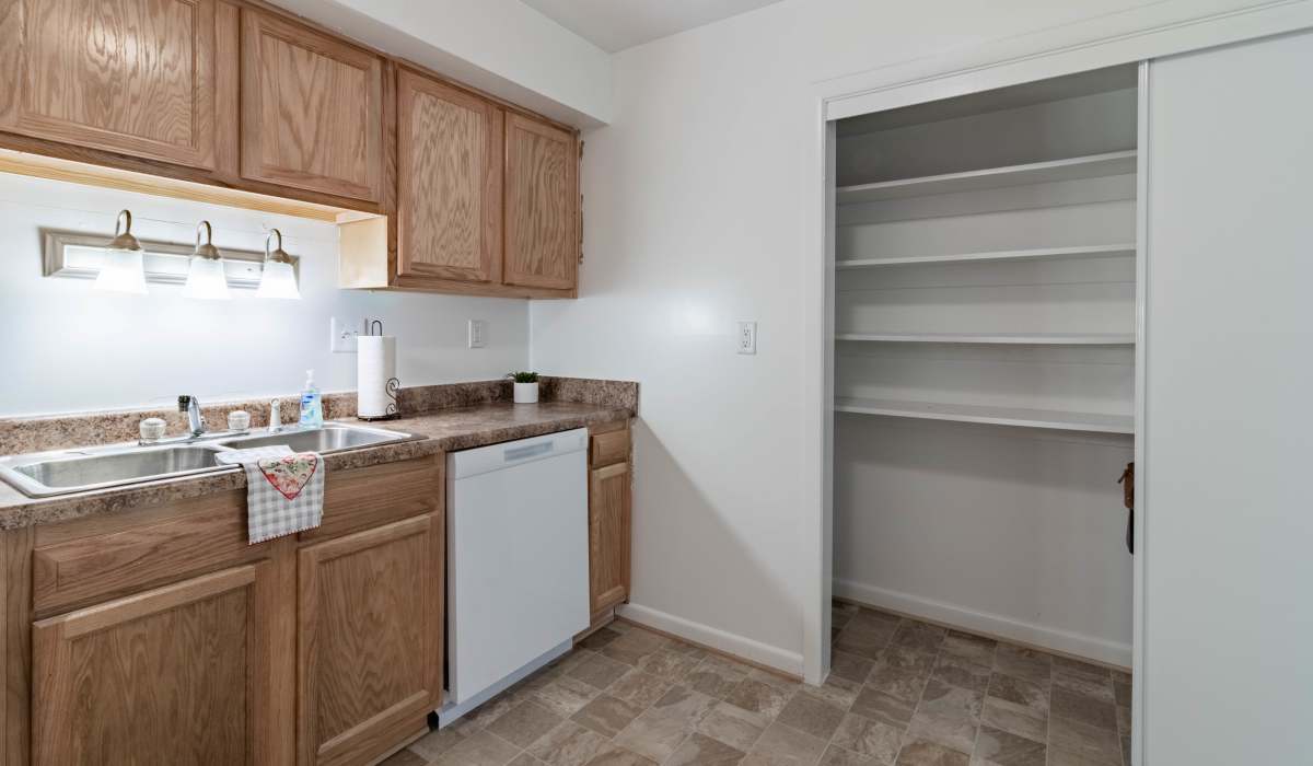 Kitchen with pantry Country Club Apartments in Hampton, Virginia