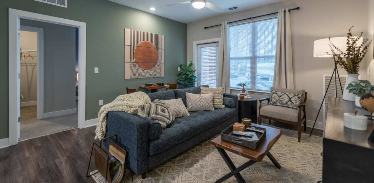 Spacious apartment with wood-style floor at Attain at Harbour View, Suffolk, Virginia
