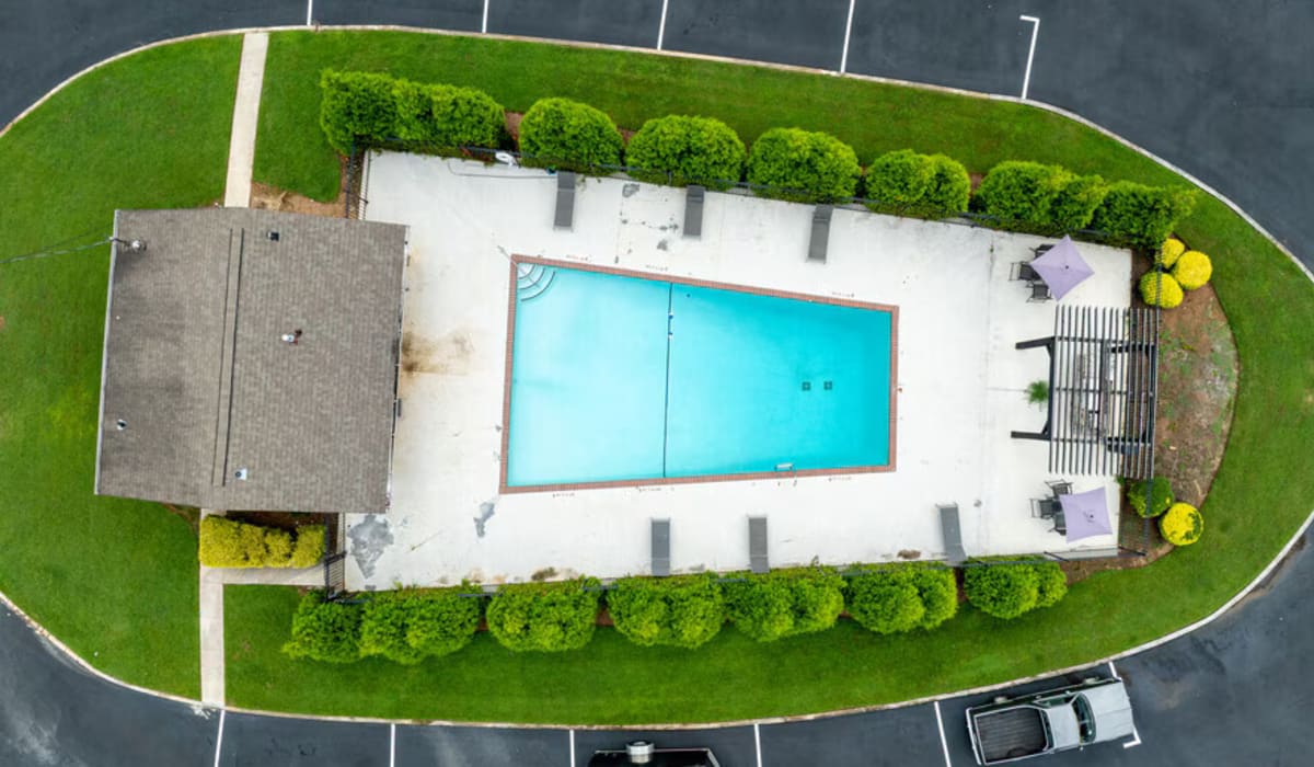 Top view of swimming pool at Broadway at East Atlanta in Atlanta, Georgia