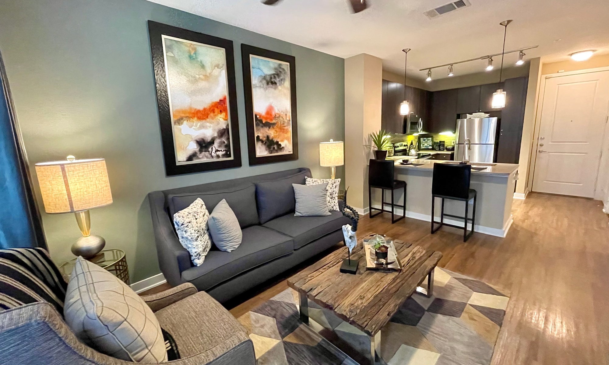 Living room at The Abbey at Spring Town Center | Apartments in Spring, Texas