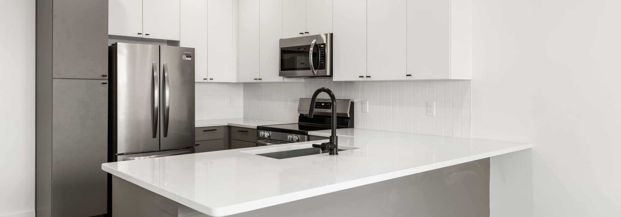 Countertops in the kitchen at The Guild in Richmond, 
