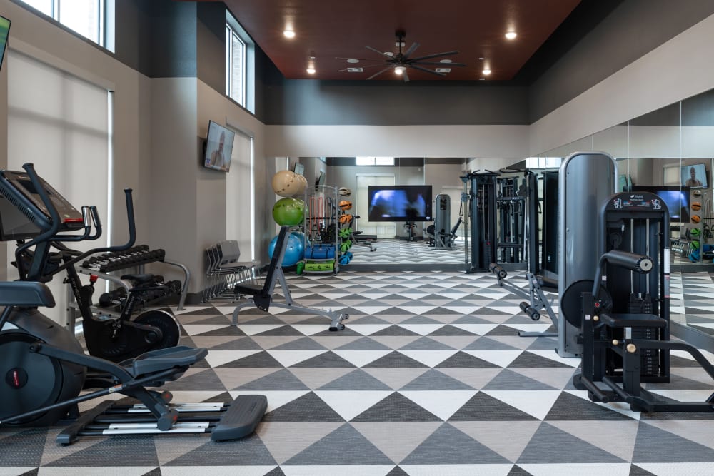 They gym at The Reserve at Watermere Woodland Lakes in Conroe, Texas