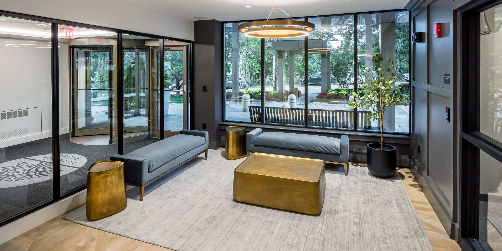 Seating area in the at Parkside Place in Cambridge, Massachusetts
